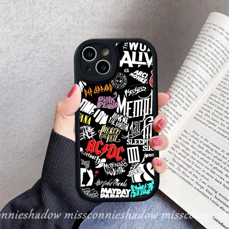 Fashion Graffiti Art Huruf Casing Infinix Hot9 10 Play 10 Lite Hot 10T 10s 11 11s Note8 Smart 5 6 Trendi Merek Label Stiker Shockproof Lembut Tpu Penutup Belakang