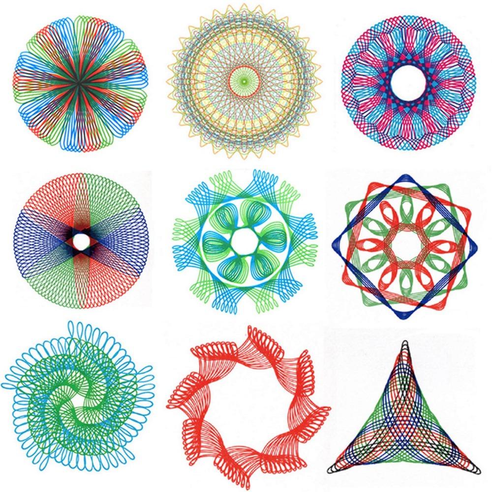 Lanfy Spirograph Mainan Gambar Set Minat Warna Mainan Untuk Anak-Anak Menggambar Aksesoris Desain Spiral Roda Menggambar Mainan Edukasi