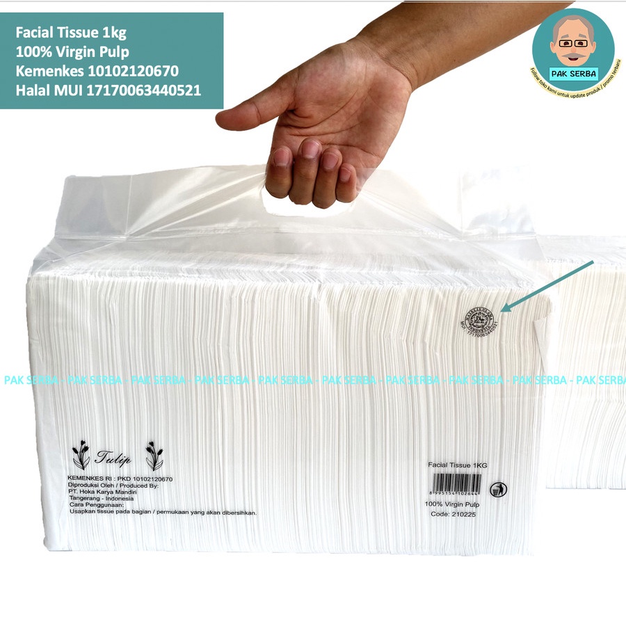 Tulip Facial Tissue 1Kg / Tisu Wajah / Tissue TULIP Facial Tissue Wajah lembut Tisu Wajah Murah