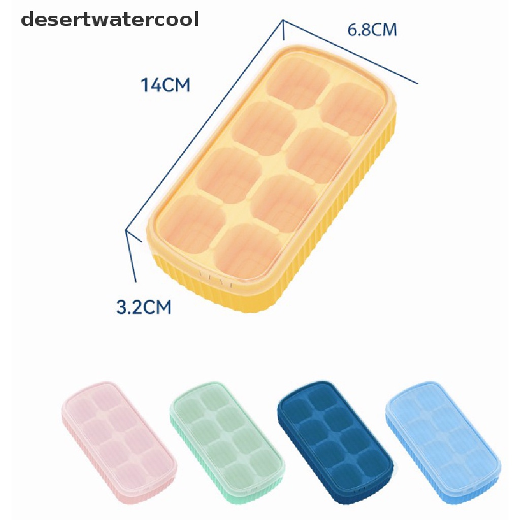 Deid 8kisi Cetakan Es Batu Silikon DIY Dengan Tutup Ice Cube Mold Alat Dapur Martijn