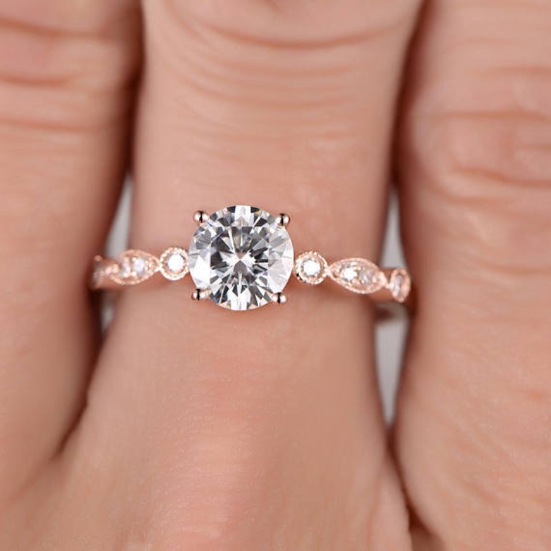 Goldkingdom Aksesoris Perhiasan Fashion Ready Stock Cincin Berlian Berlapis Dengan Perhiasan Rose Gold 18k.