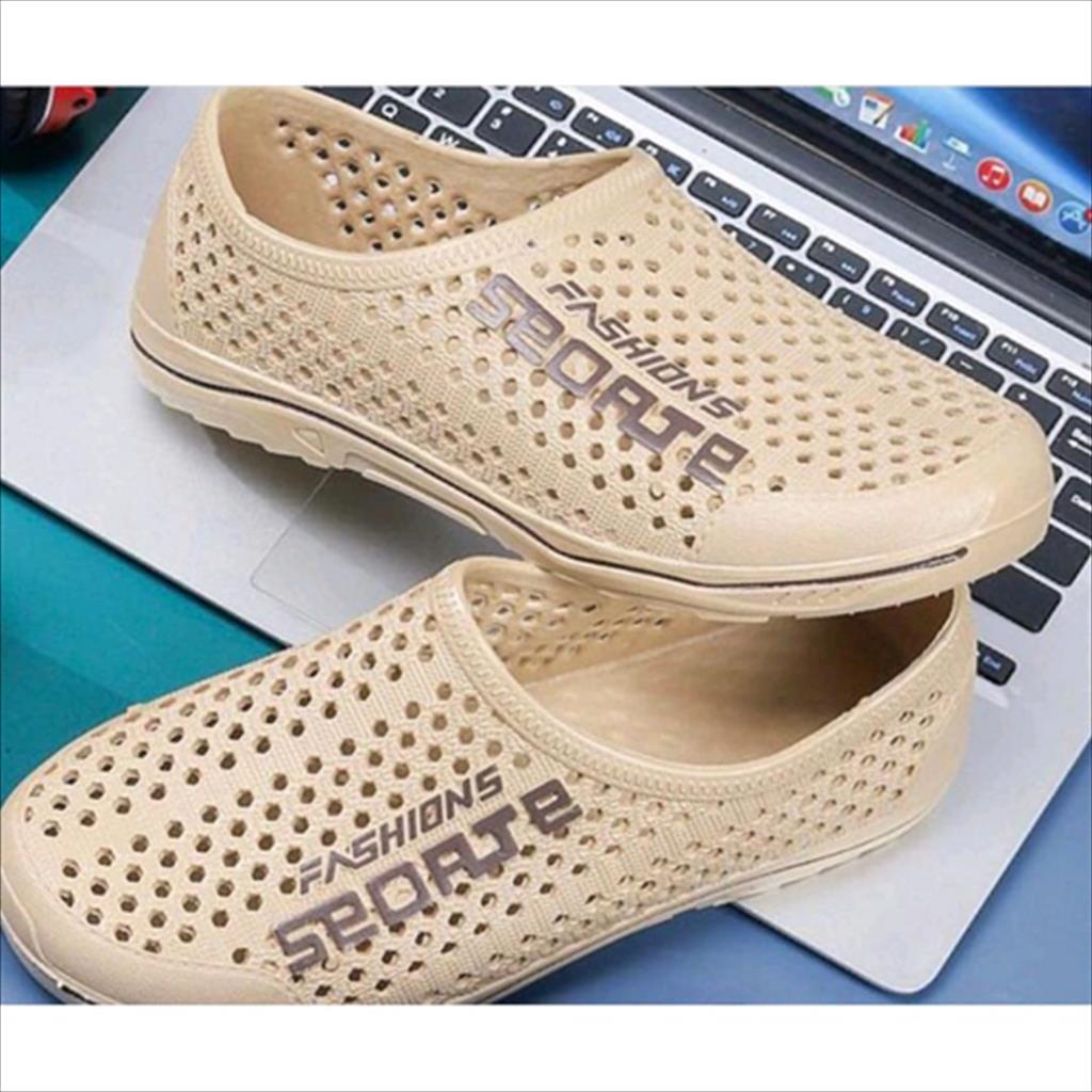 Mokaya / Size 40-44 (6603-34) Sepatu Slop Jaring Karet Pria Motif Fashions Sport Super Keren Kece Trendy Import - Fanz Shoes