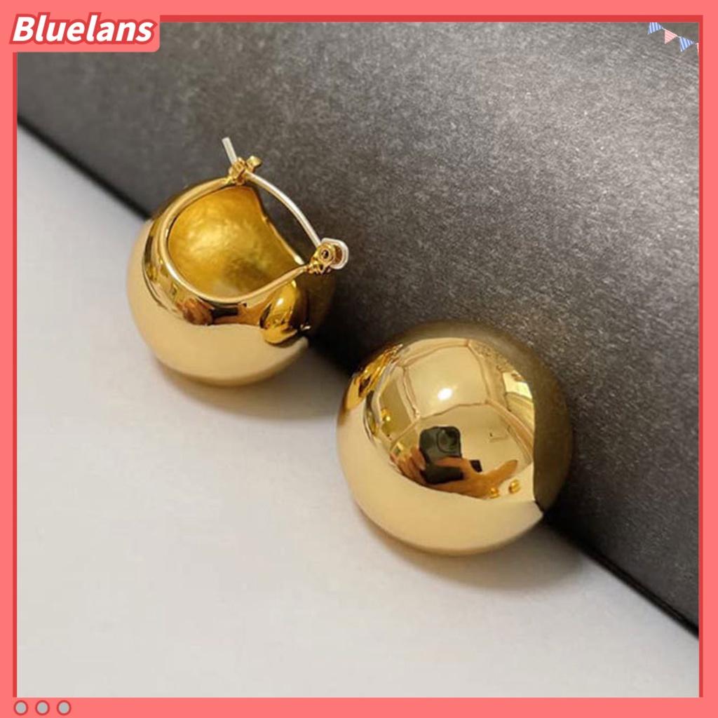 {In Stock} 1pasang Anting Wanita Bentuk Bola Temperamen Indah Punk Bulat Hoop Earrings Perhiasan Hadiah