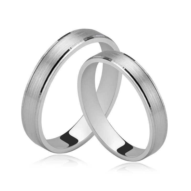 Goldkingdom Aksesoris Perhiasan Fashion Ready Stock Versi Korea Dari Cincin Pasangan Tepi Terang Bunga Mobil Disikat Sederhana, Cincin Pasangan Lebar, Perhiasan Perak Untuk Pria Dan Wanita