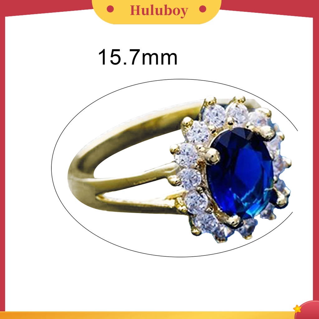 {Ready Stock} Cincin Pengantin Pengerjaan Halus Perhiasan Hadiah Wanita Elegan Berlian Imitasi Jari Cincin Untuk Prom