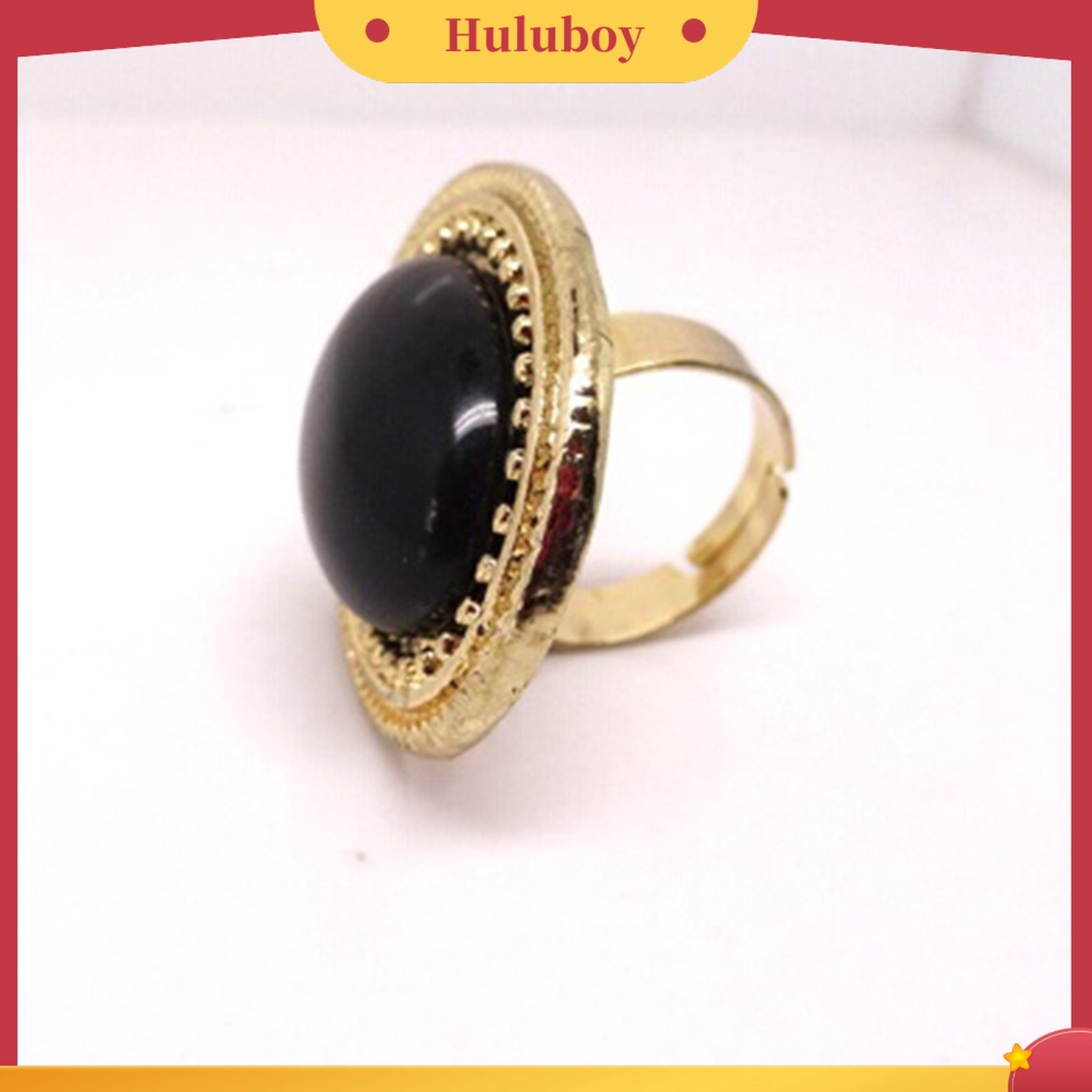 {Ready Stock} Cincin Adjustable Oval Besar Hias Alloy Cincin Batu Permata Alami Untuk Pacaran