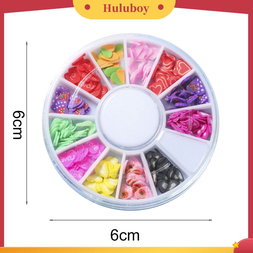 {In Stock} 1kotak Irisan Kuku Bentuk Buah Bunga Efek 3D Ultra Tipis Polymer Mixed Nail Art Slime DIY Charms Untuk Perempuan