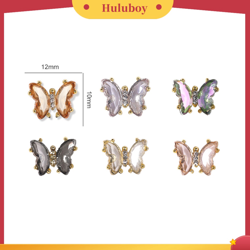 {In Stock} 10Pcs Nail Art Decor Tiga Dimensi Shiny Glitter Sparkling DIY Aksesoris Kuku Mini Kristal Palsu Pesona Kuku Kupu-Kupu Manicurist Supply