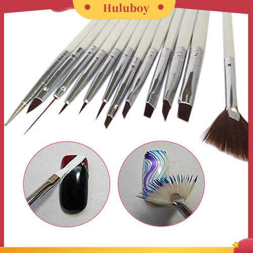 {In Stock} 12x Nail Art Polish Lukisan Serut Pens Brush Tips Tools Set UV Gel Nail Brushes
