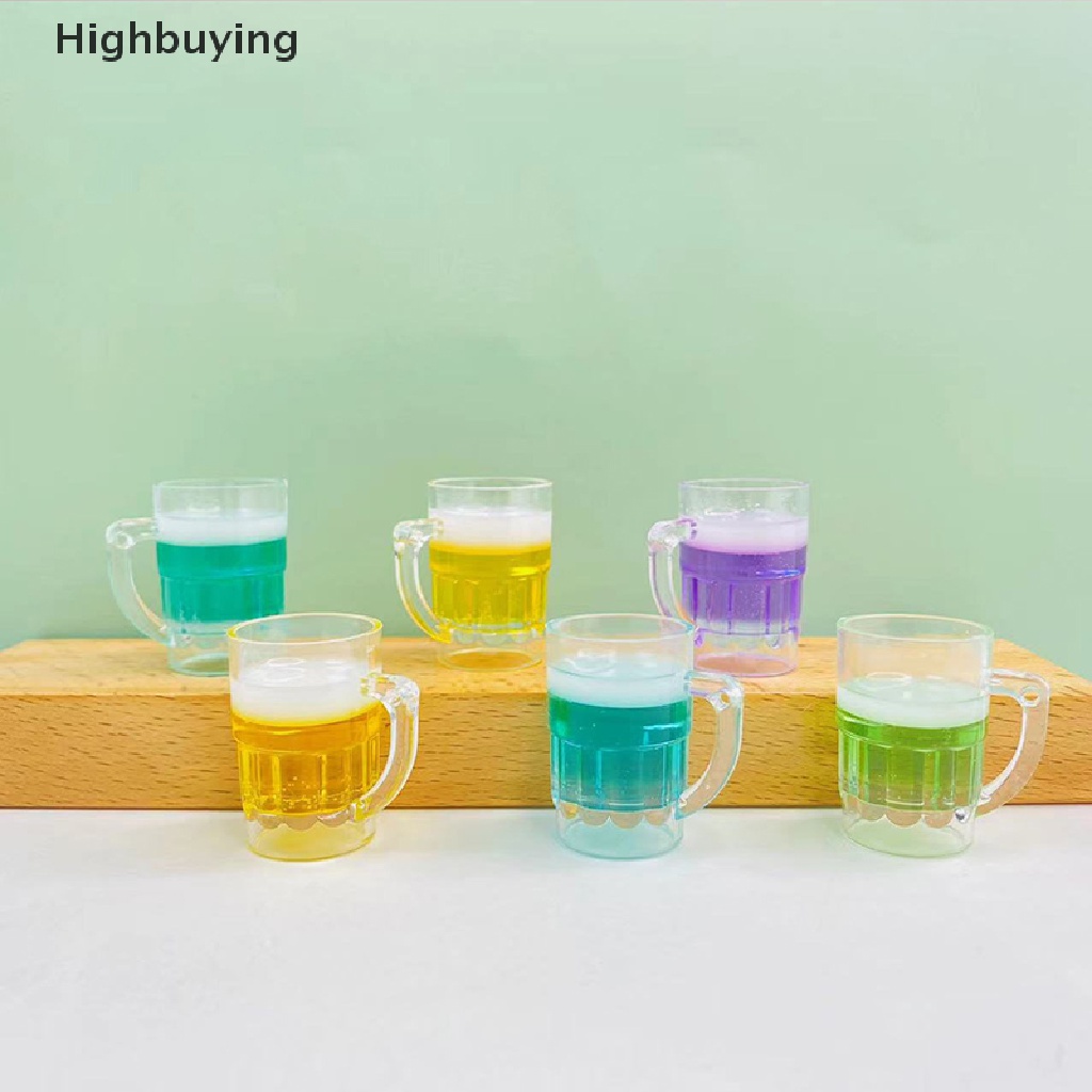 Hbid 5pcs Fluorescence Beer Mug Dekorasi Kamar Ornamen DIY Miniatur Dekorasi Lanskap Aksesoris Glory