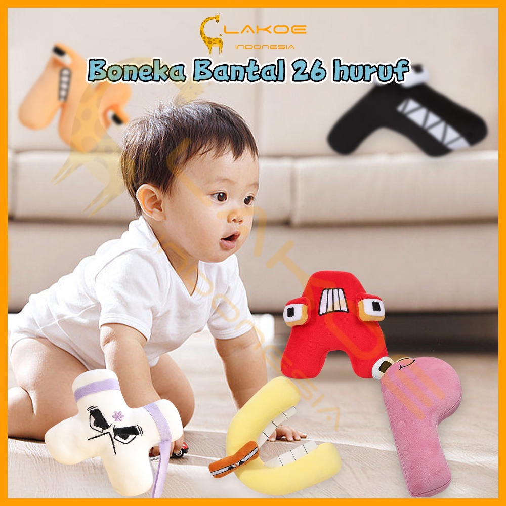 LAKOE Boneka Mainan Bantal Stuffed Plush Desain 26 Huruf/Alfabet Lore Stuffed Doll