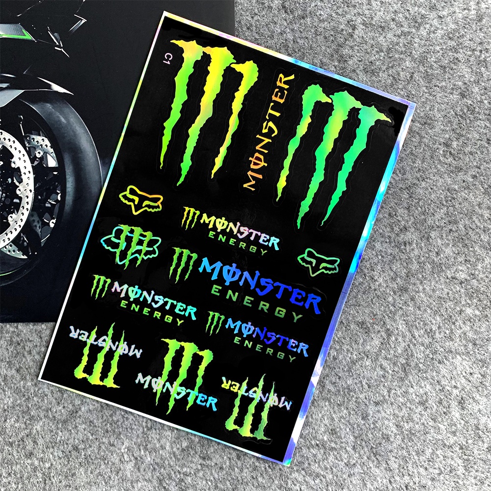 Motor Laser Sidebar Reflektif Decal SBK Hiu NGK Merah-bull HRC Sepeda Vinyl Roda Motocross Fender Dekorasi Laser Helm Stiker Untuk HONDA KAWASAKI