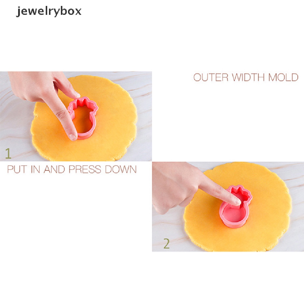 [jewelrybox] 8pcs Cetakan Embosser Kue Kering Buah 3D Frosg Fondant Plastik Cookie Press Mold Butik