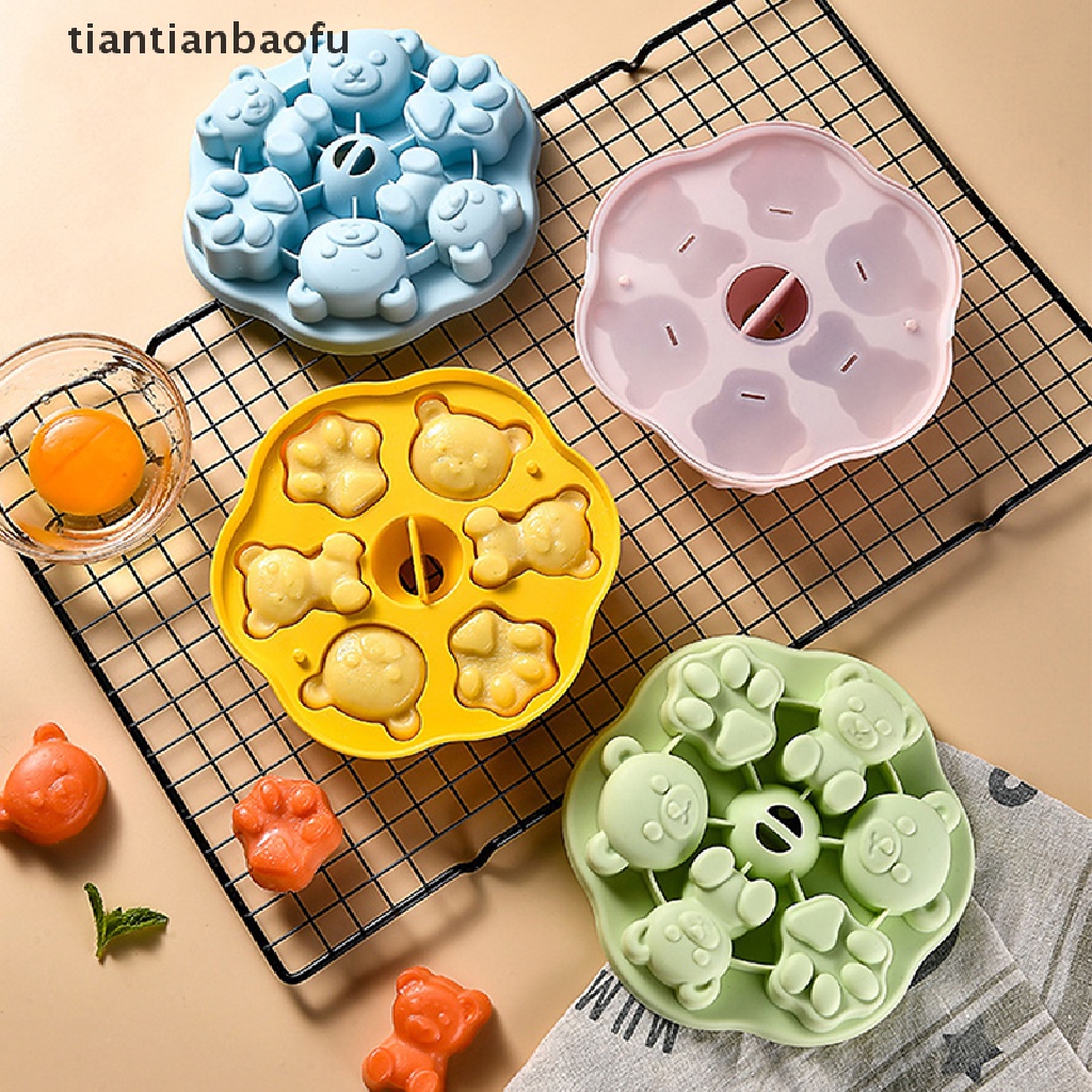 [tiantianbaofu] Cetakan Silikon Beruang Kartun DIY Alat Decorag Kue Untuk Butik Kotak Makan Bayi