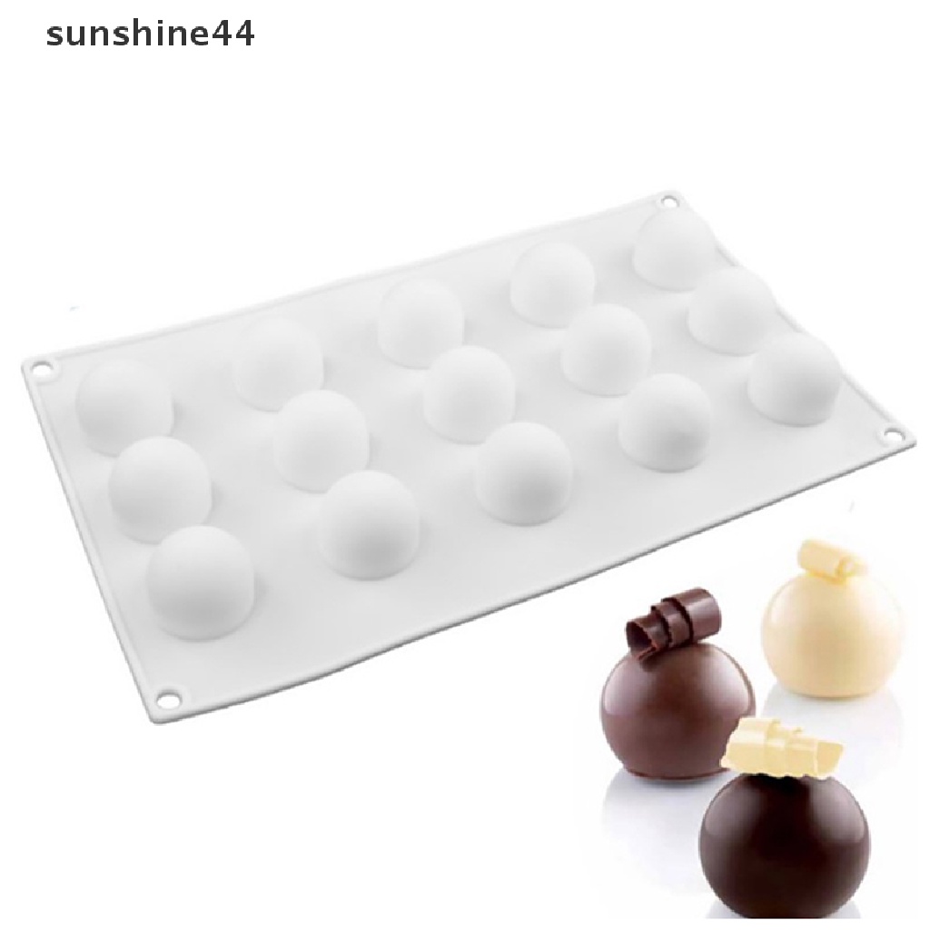 Sunshine Cetakan Coklat Silikon Silicon Ball Cetakan Kue 3D Half Sphere Candy Truffle ID