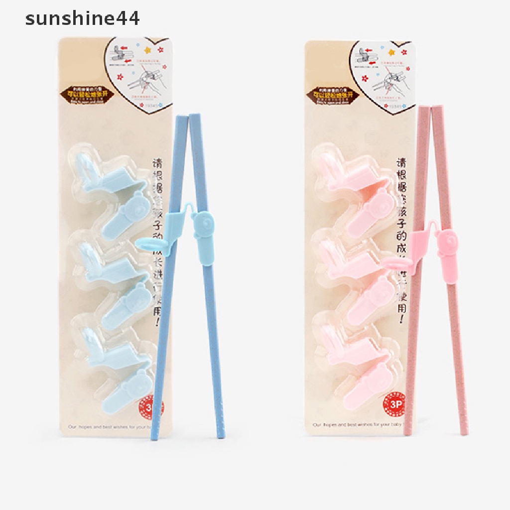 Sunshine 3Pcs/Set Sumpit Latihan Belajar Beruang Untuk Anak Children Chop Helper ID