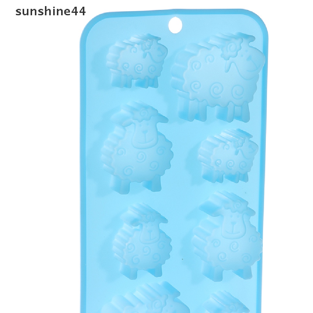 Sunshine 1Pc 8lubang EID Mubarak Ramadhan Hewan Domba Cetakan Silikon DIY Alat Baking ID