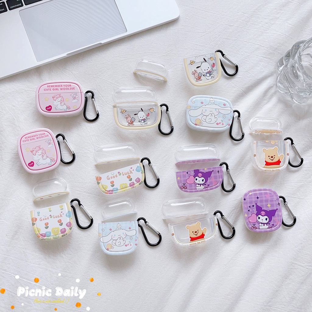 Casing Kartun Transparan Bunga Baru Kompatibel Untuk Airpods1 2 3 Pro Pro2 Casing Pelindung TPU