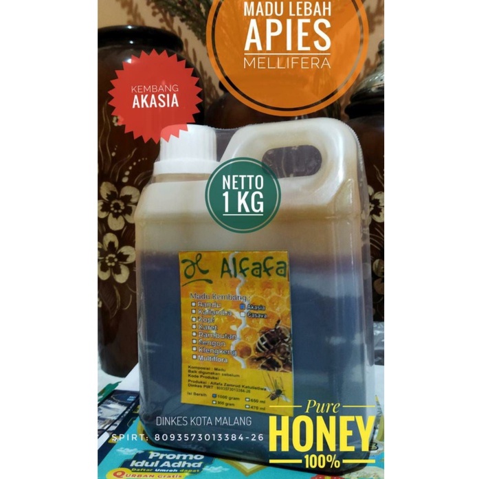 

ALFAFA MADU KEMBANG AKASIA MADU LEBAH MELLIFERA 1 KG ORIGINAL