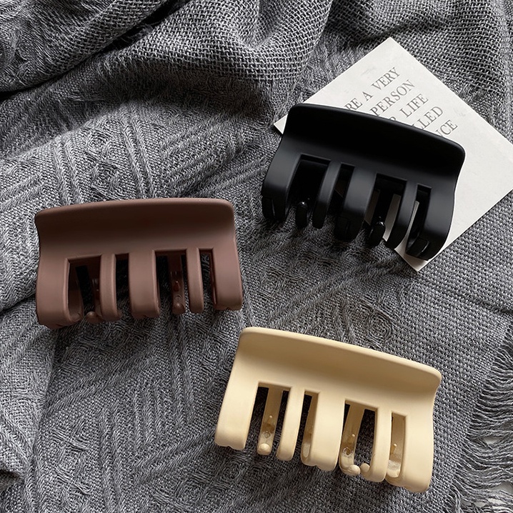 Klip Matte Korea Besar Jepit Rambut Hiasan Kepala Hair Catch Clip Untuk Wanita Gadis Aksesori