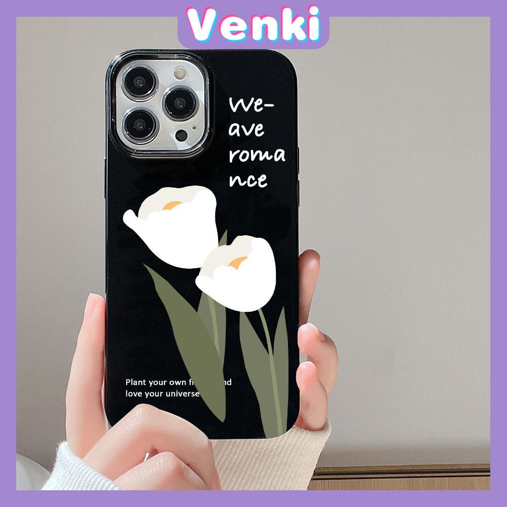 Case for iPhone 11 Soft TPU Glossy Black Candy Case Elegant Flowers Camera Protection Shockproof For iPhone 14 13 12 11 Pro Max 7 8 Plus X XR