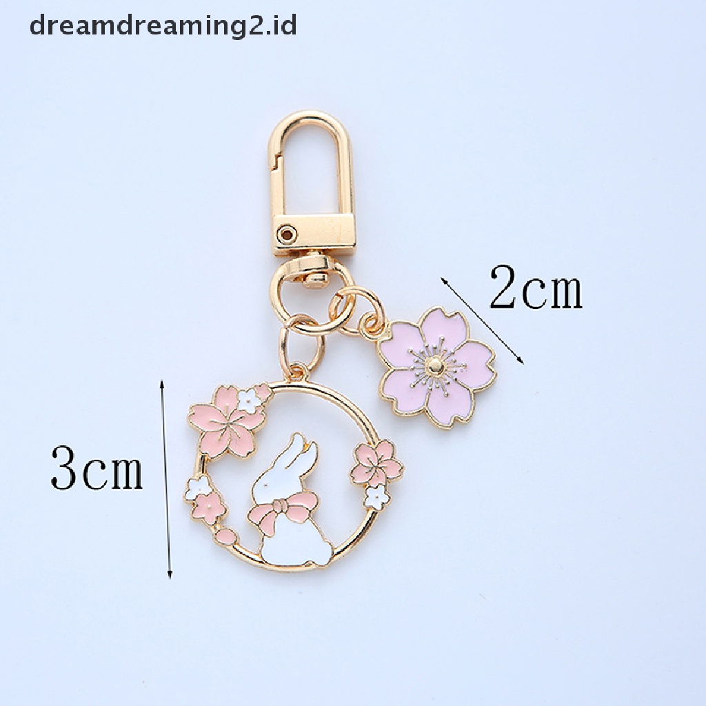 (hot) Kartun Sakura Kelinci Gantungan Kunci Kucing Liontin Ransel Keyring Best Friend Ch C//