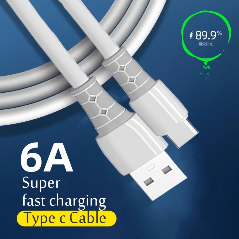 Silicone Liquid Cable 66w Super Fast Charging Untuk Apple Android Typec Kabel Cas Telepon