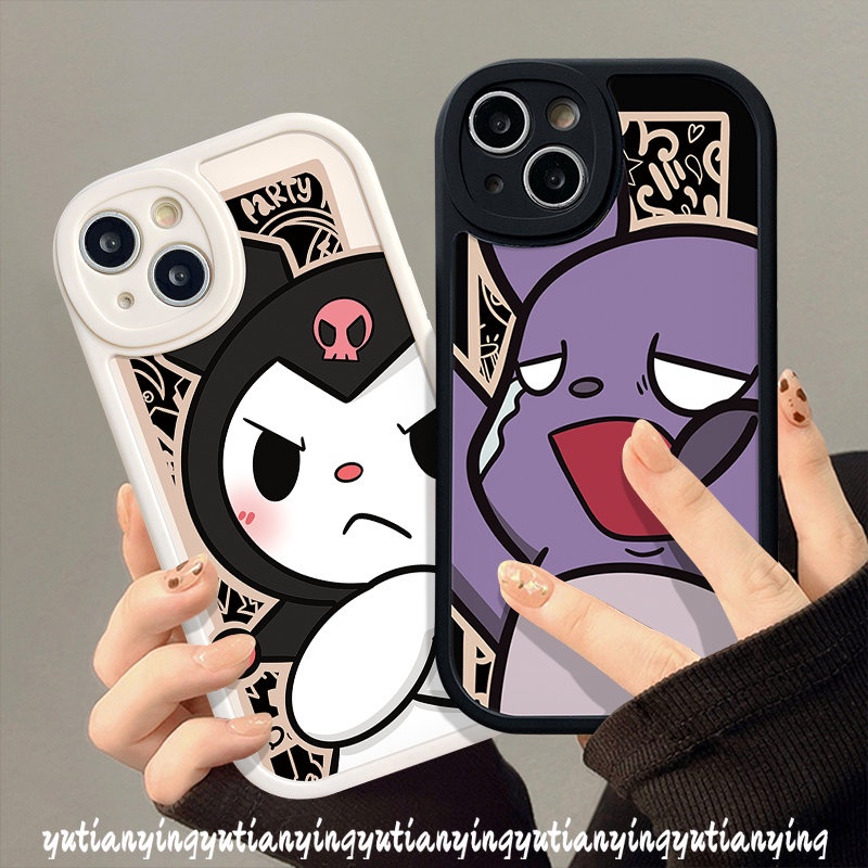 Soft Tpu Back Case Kompatibel Untuk IPhone 7Plus 11 13 12 14 Pro Max 6 7 8 6s Plus XS X XR Max SE 2020 Couple Kartun Lucu Kuromi Baku Cover