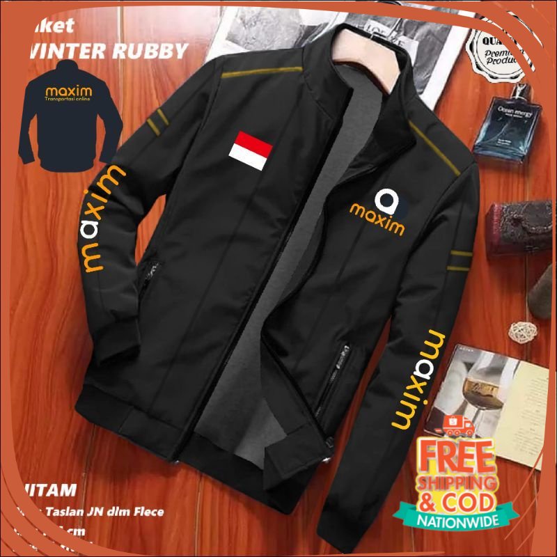 PROMO BIG SIZE JAKET BOMBER JUMBO/ JAKET DRIVER MAXIM PARASUT PRIA REDY SIZE M L XL / JAKET KERAH / 