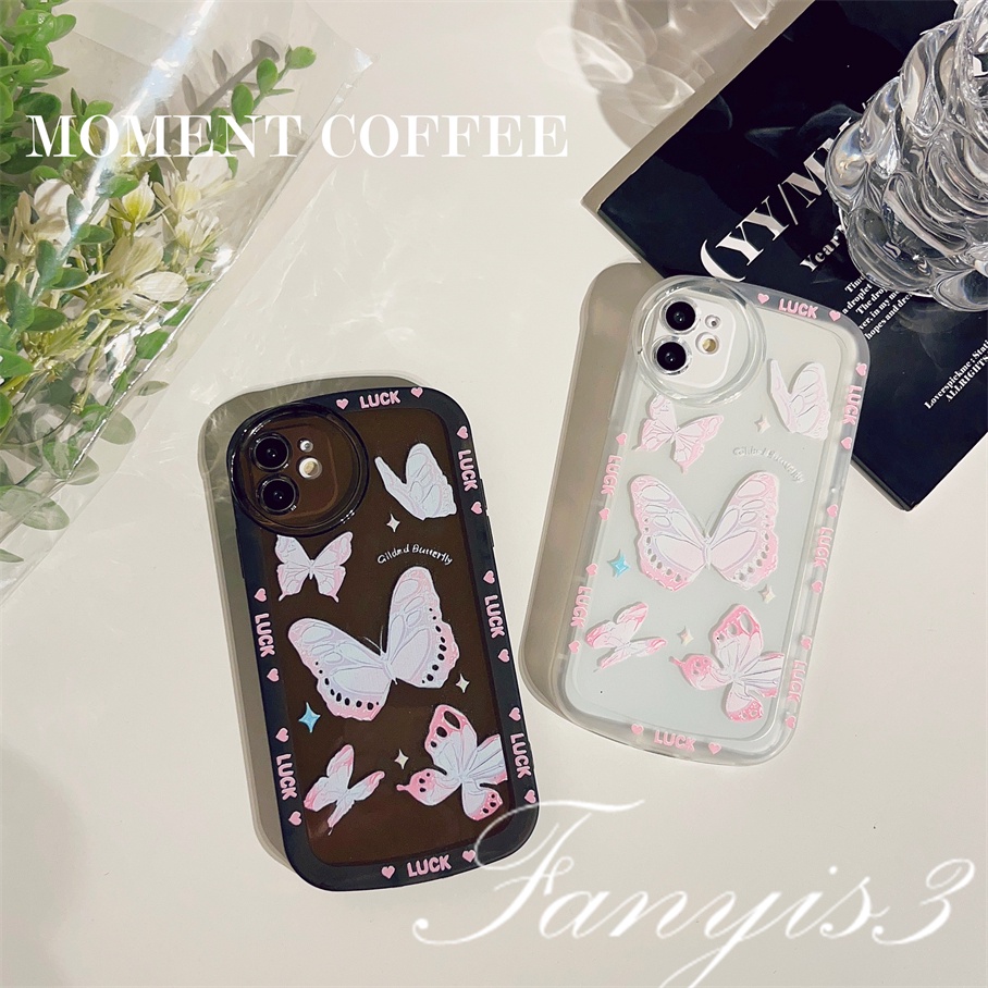 Compatible For iPhone 14 13 12 11 Pro Max X XR Xs Max 8 7 6 6s Plus SE 2020 Kompatibel Untuk Layar Penuh Butterfly Phone Case Soft TPU Cover