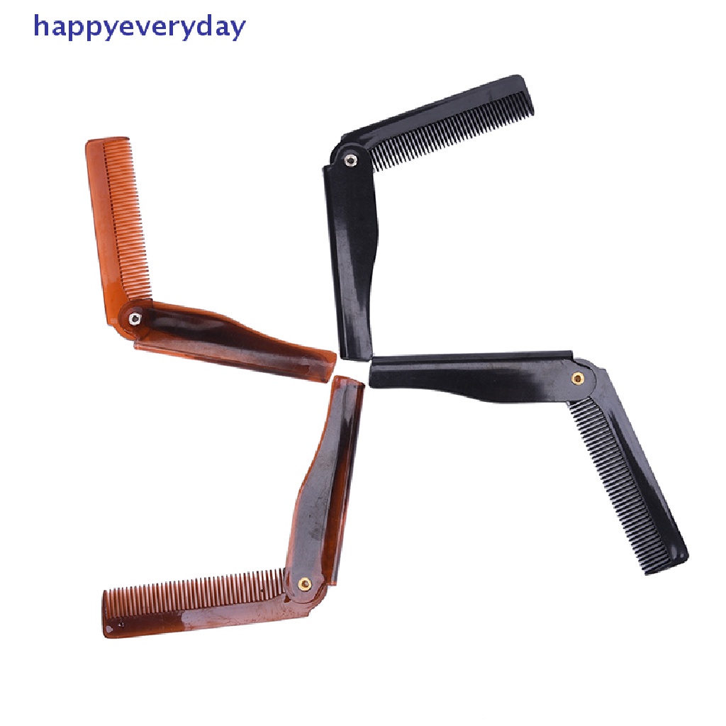 [happy] 1pc Sisir Rambut Lipat Pocket Clip Hair Moustache Beard Comb Alat Styling Rambut [ID]