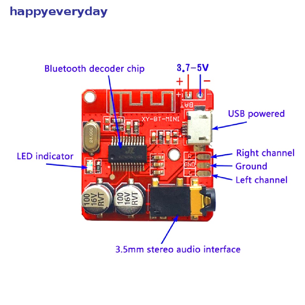 [happy] Vhm-314 Bluetooth Audio Receiver Board-5.0 Mp3 Lossless Decoder Board DIY Kits [ID]