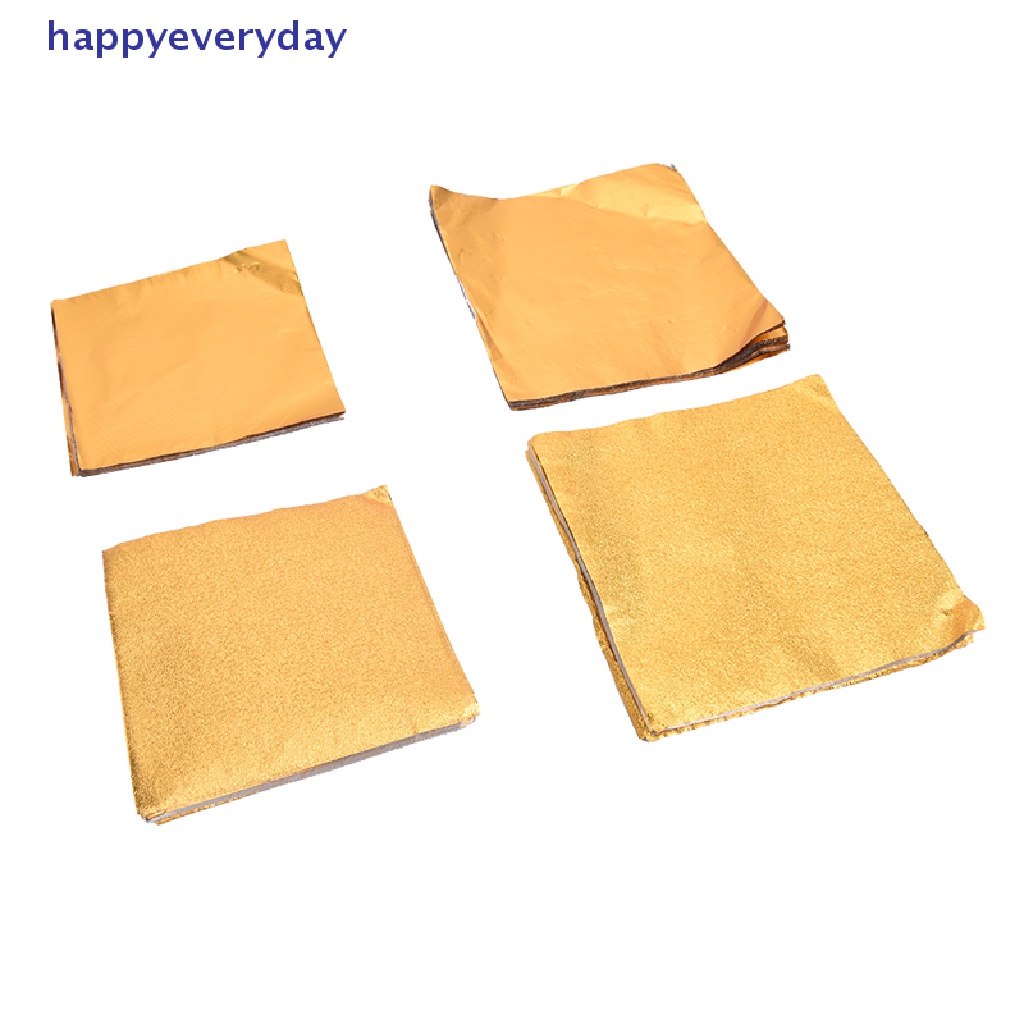 [happy] 100pcs/pack Golden Aluminium Foil Permen Coklat Cookie Wrapping Tin Paper Party [ID]