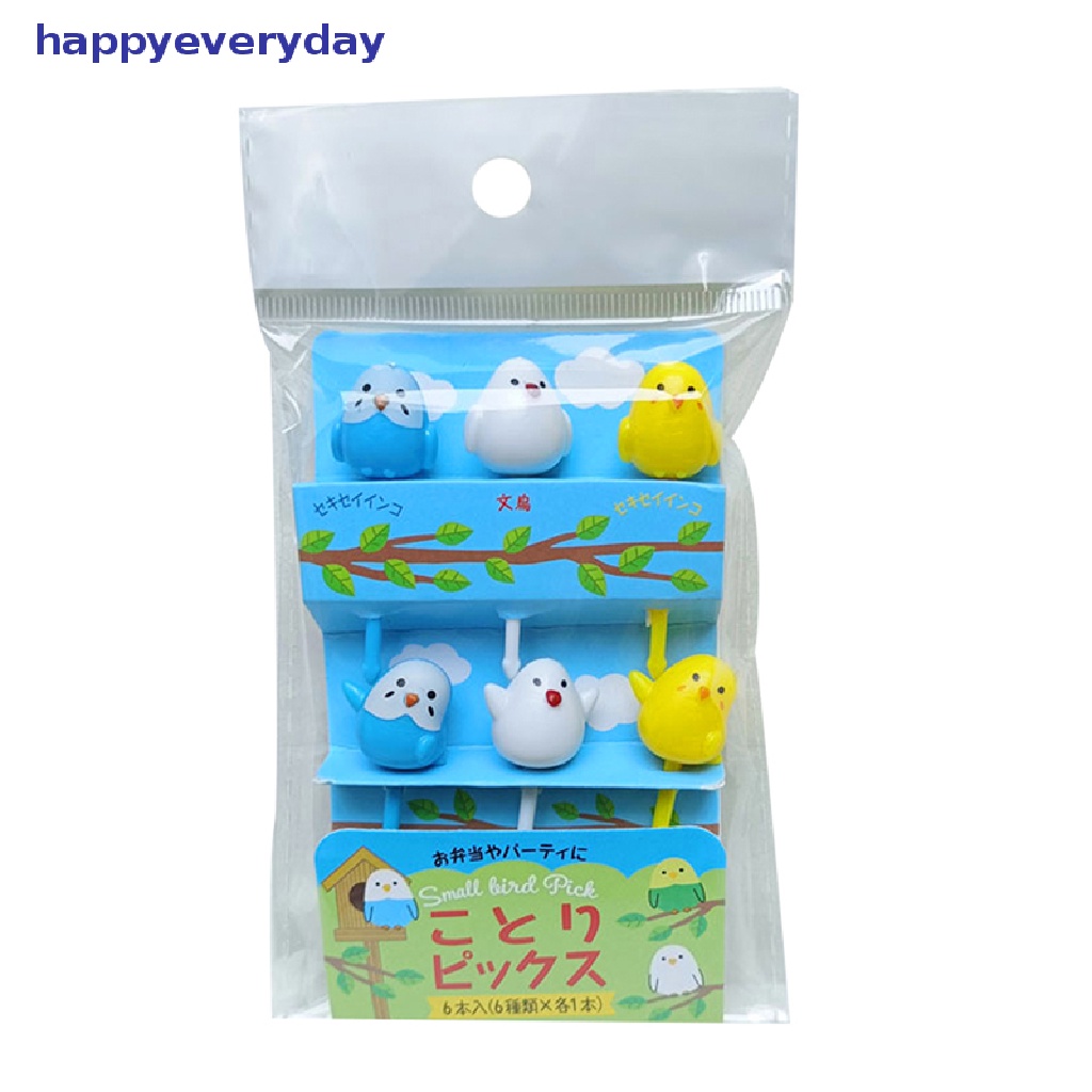 [happy] 6pcs/set Garpu Buah Ayam Kartun Lucu Anak Snack Dessert Picks Tookpick [ID]