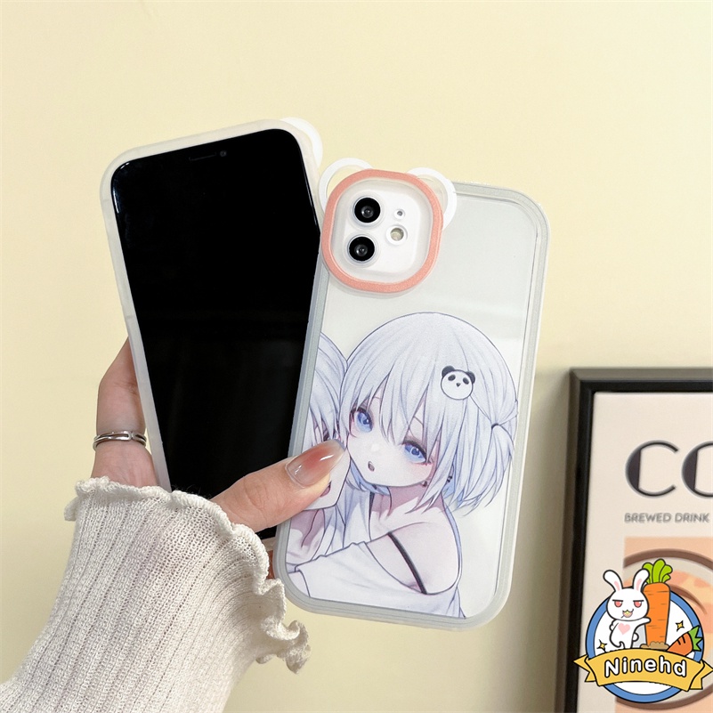 IPHONE Casing Kompatibel Untuk Iphone14 13 12 11 Pro Max X Xr Xs Max SE 8 7 6 6s Plus Animasi Pasangan Pola Casing Ponsel Sederhana Anti Jatuh Bening Glossy Bumper Shockproof Cover Pelindung