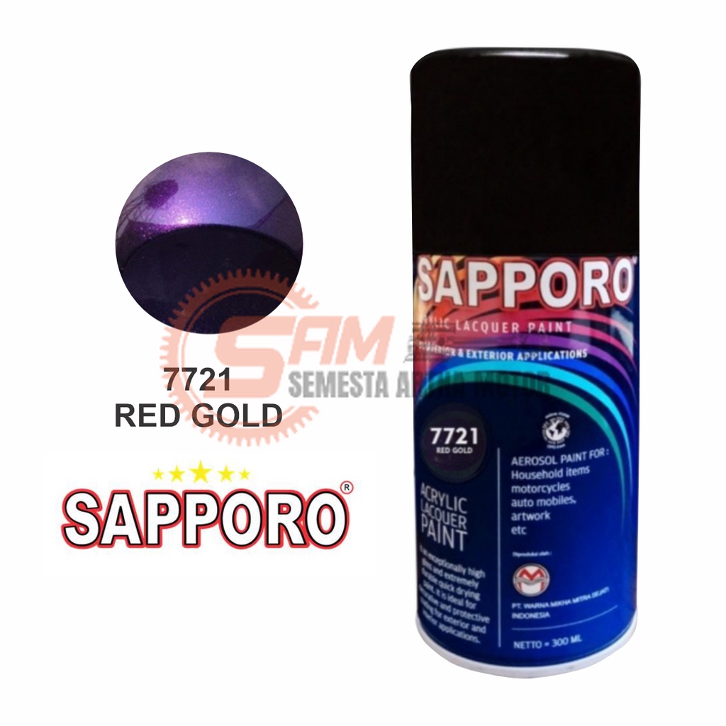 

Pilox Sapporo Red Gold 7721 Cat Semprot Bunglon Khameleon 3D 300ml Pilok Metal Aerosol Spray