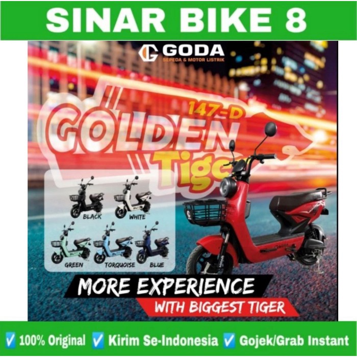 Sepeda Listrik Goda 147-D Golden Tiger Moped 500 Watt