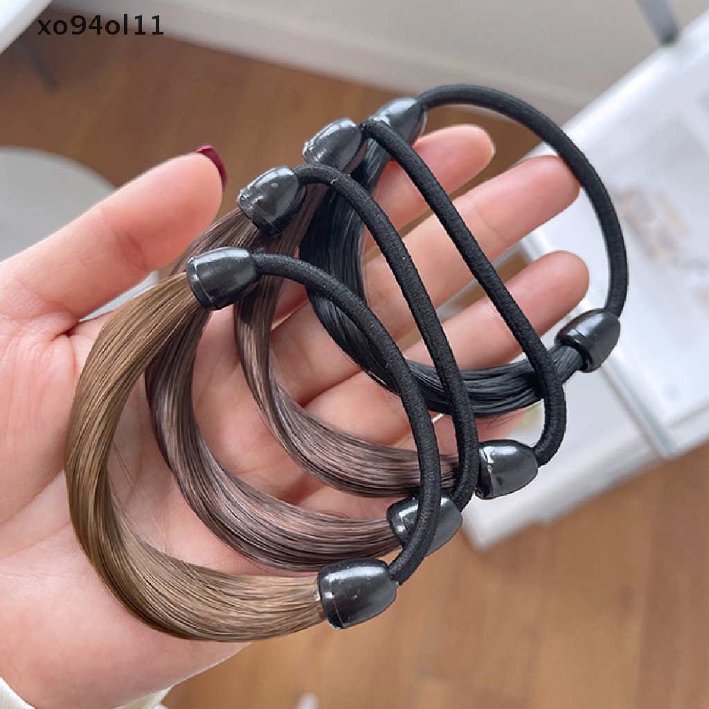 Xo Karet Gelang Simulasi Rambut Wig Kepala Tali Rambut Cincin Tali Rambut Elastis OL