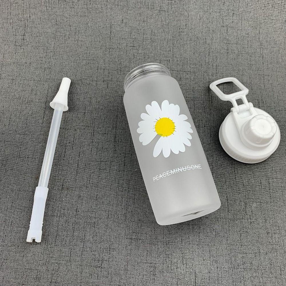 R-FLOWER Botol Air Minum Kreatif Olahraga Perlengkapan Travel Outdoor Portable Frosted Transparan