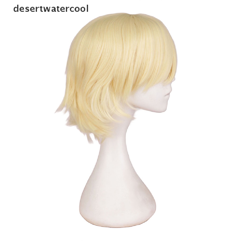 Deid Pria Wanita Pendek Lurus Sopak Wig Tahan Panas Sintetis Wig Dewasa Props Martijn