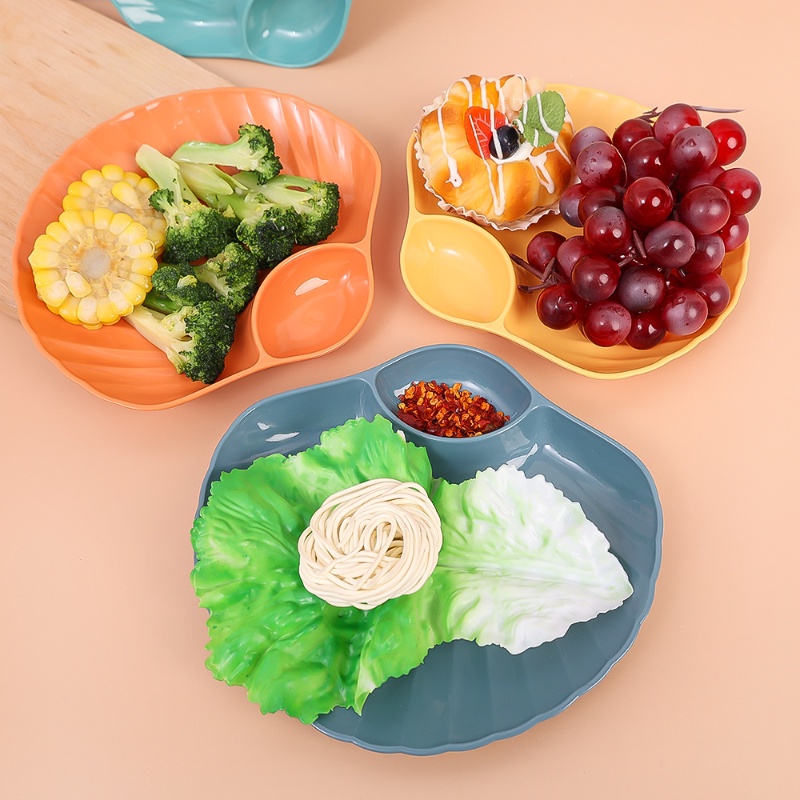 Creative Shell Bowl Dish/Piring Cuka Plastik Multifungsi/Dumpling Hot Pot Dipping Fruit Snack Plate/Peralatan Makan Tulang Ludah Meja