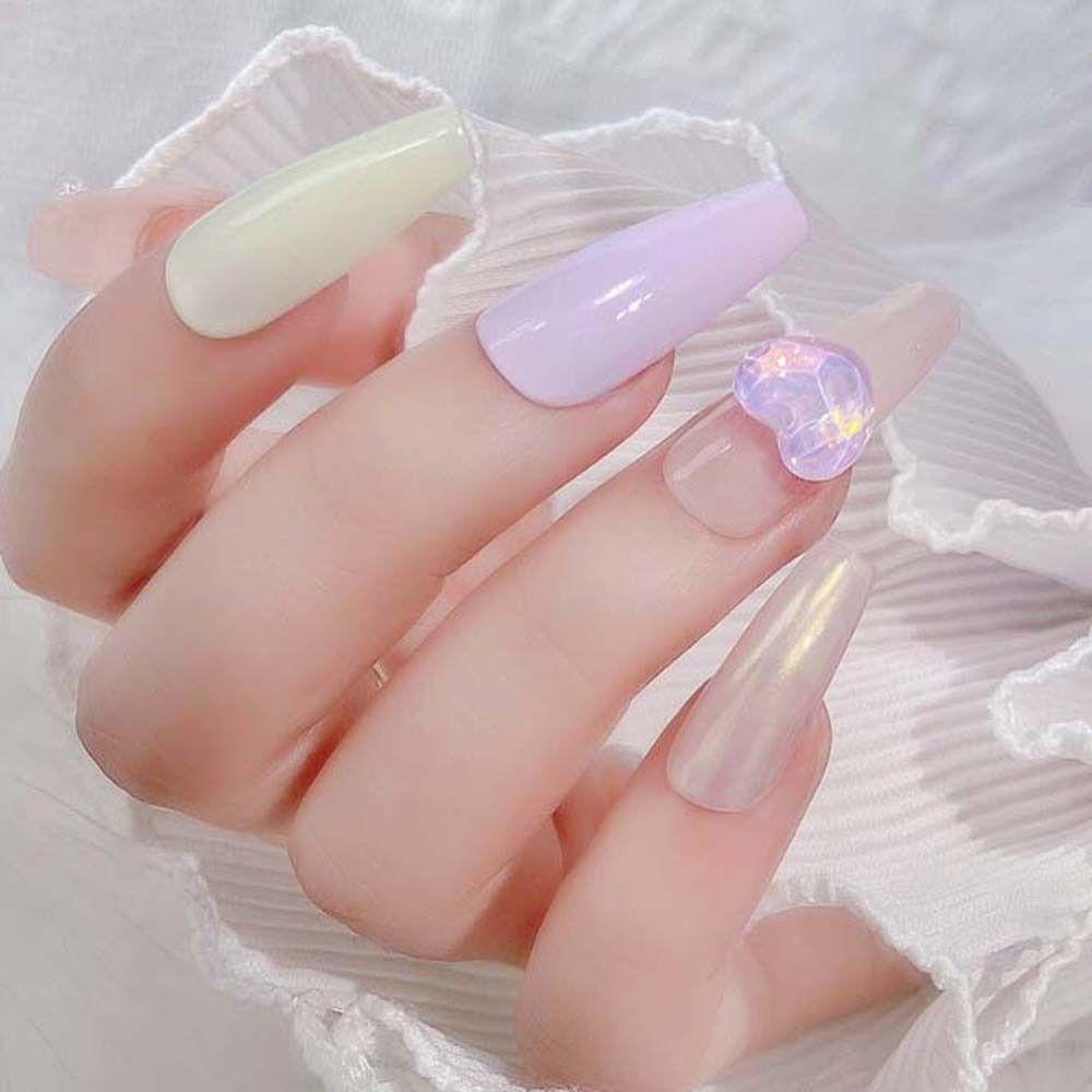 Mxbeauty Hiasan Kuku Jantung Wanita Jepang Nail Art Cinta Hati Riak Air Jantung Manicure Aksesoris Kaca Kristal 3D Nail Art Drills