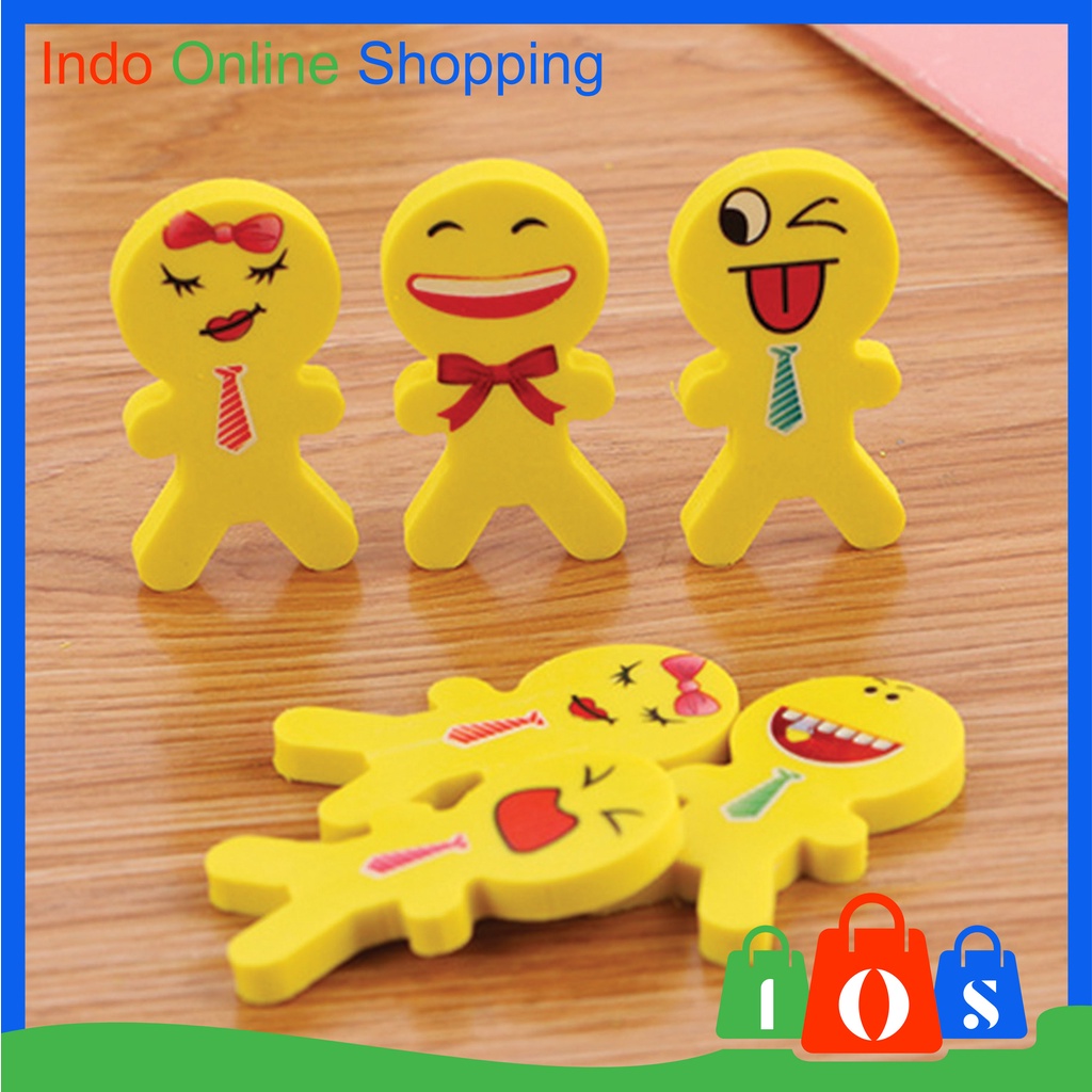 

IOS 815 Karakter I Love Smile Set 2pcs Penghapus Pensil Import COD