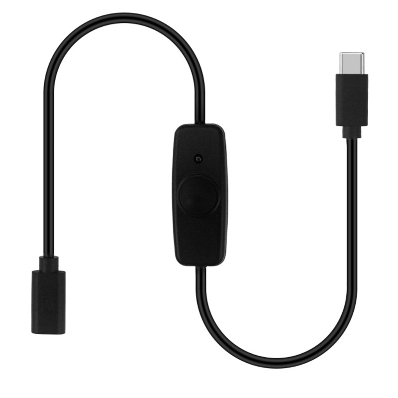 Bt Type-C Power Supply USBC Male to Female Kabel Ekstensi Saklar On Off 31cm