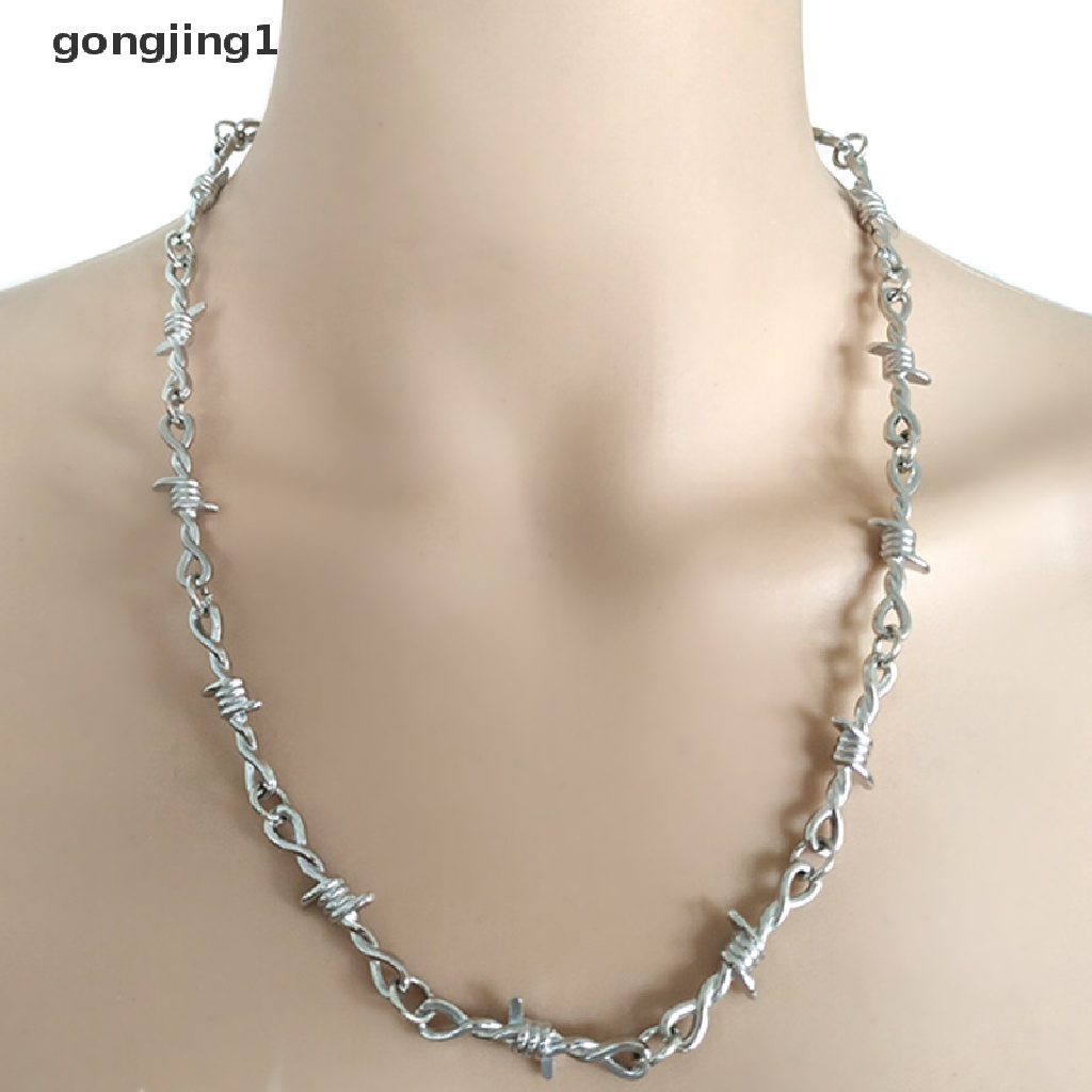 Ggg Punk Wanita Pria Duri Rantai Liontin Choker Kalung Hip Hop Perhiasan Hadiah ID