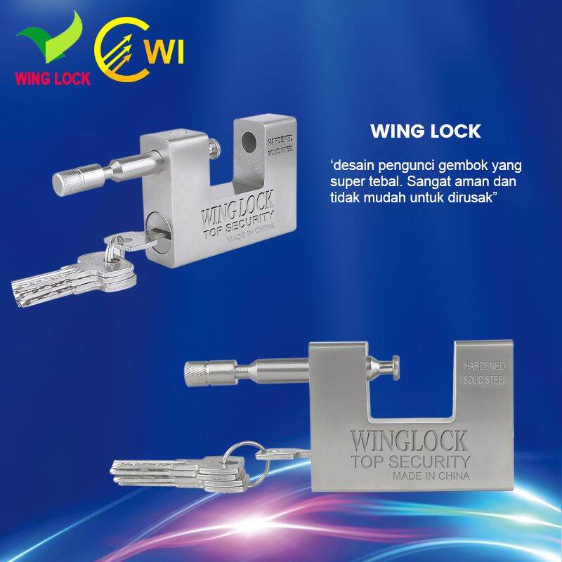 Gembok Pagar/Gembok Kotak 94mm Wing Lock Anti Maling