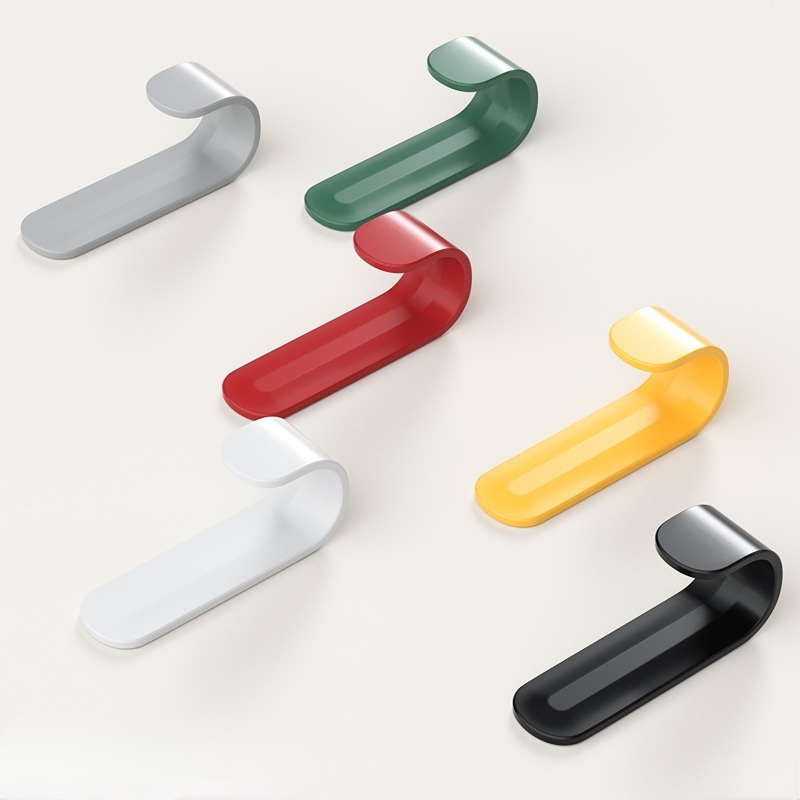 6pcs/set Kait Gantung Bentuk J- Tahan Lama/Kreatif Hemat Ruang Warna Permen Tempel Dinding Dapur Kamar Mandi Tempat Penyimpanan