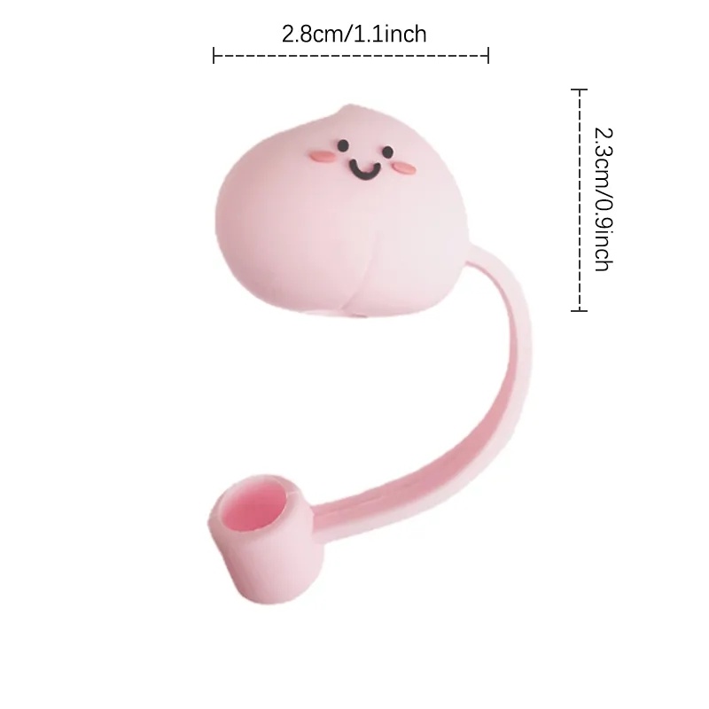 Lucu Kartun Hewan Bentuk Silikon Sedotan Debu Plug/Portabel Reusable Straws Mouth Sealing Cover/Pesta Minuman Pipa Tutup Hias