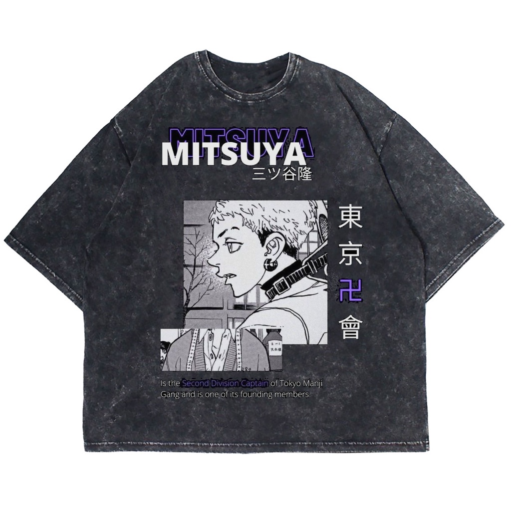 Patternmerch "Tokyo revengers mitsuya second division captain" Oversize T-shirt | washed tee | kaos 