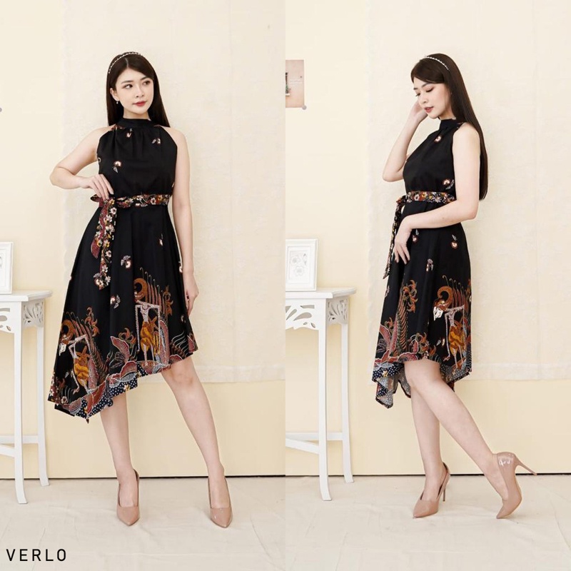 Everloth Verlo Dress Batik Modern Wanita Gaun Terusan Jumbo